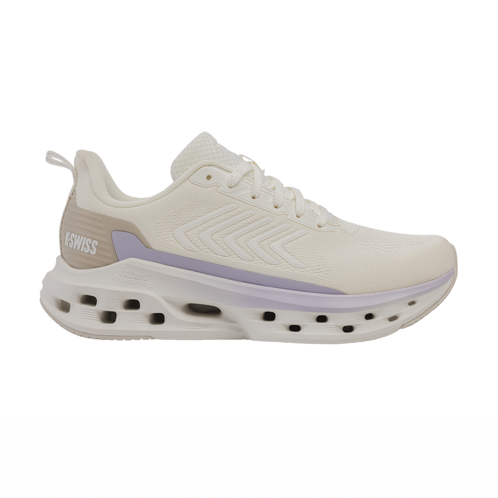 K-SWISS 輕量運動鞋 MELROSE TUBES LITE 跑步 女鞋 米白淺灰紫羅蘭色 94494-164-M