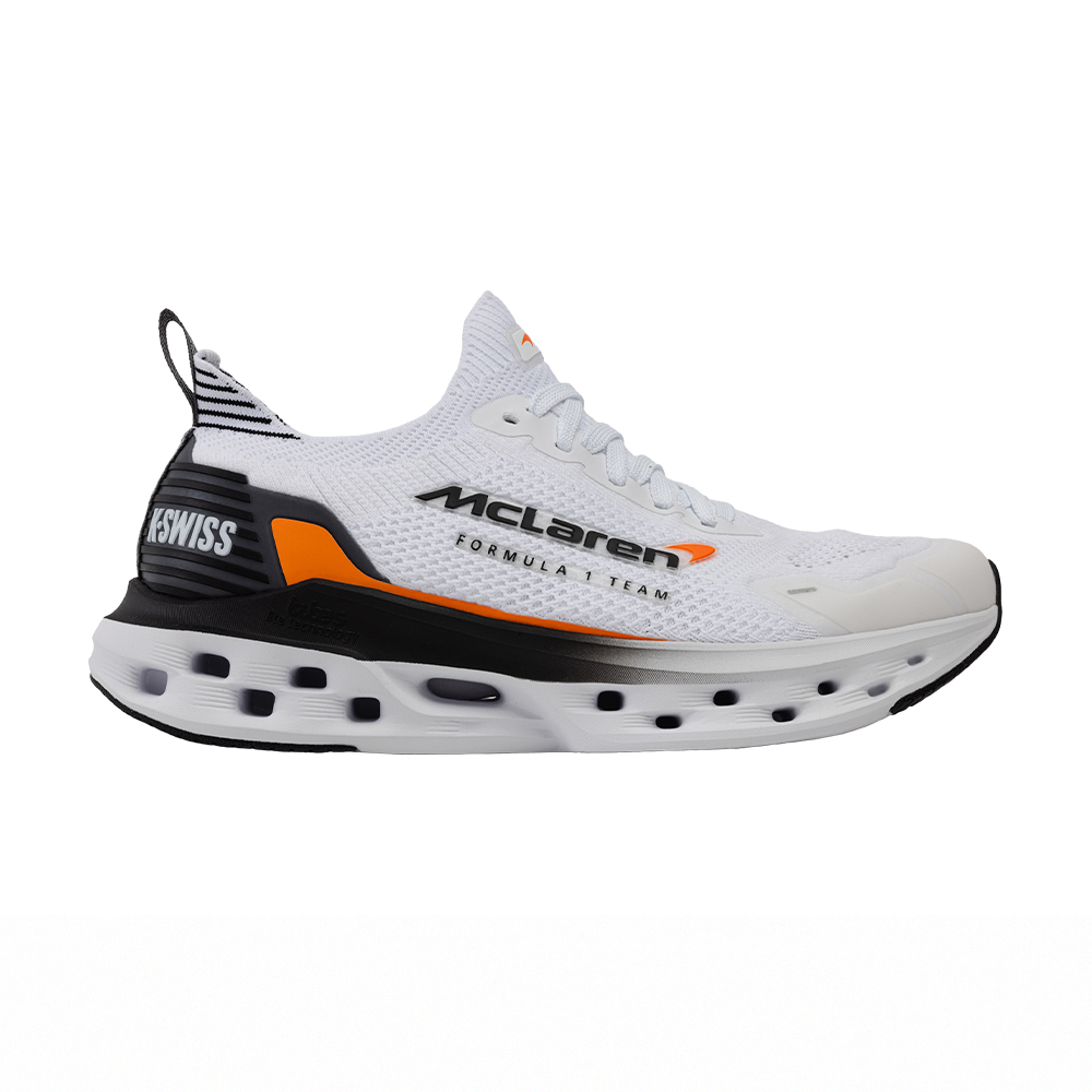 K-SWISS 經典運動鞋 IMPLSTBSLT X MCLAREN 休閒 女鞋 白黑橘色 94414-196-M