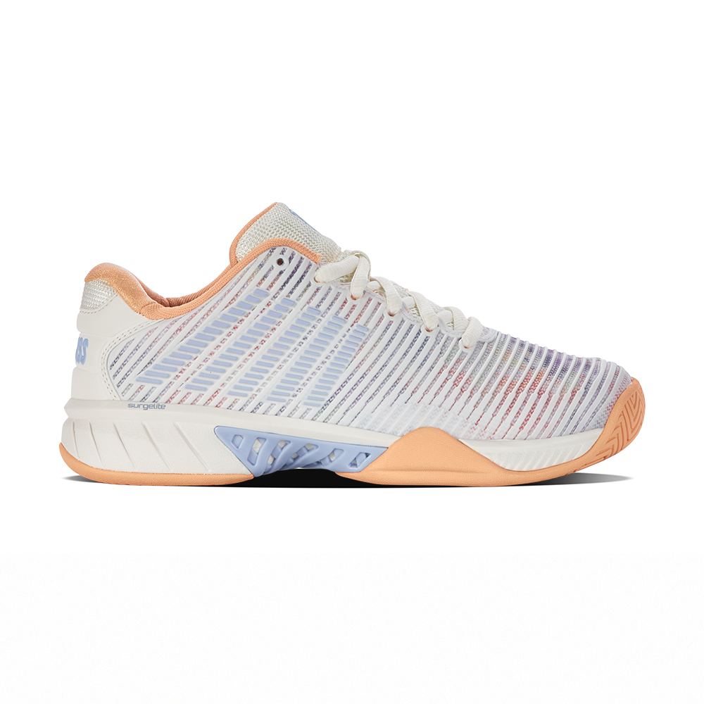 K-SWISS 透氣輕量網球鞋 HYPERCOURT EXPRESS 2 運動 女鞋 白蜜桃橘粉紫色 96613-165-M