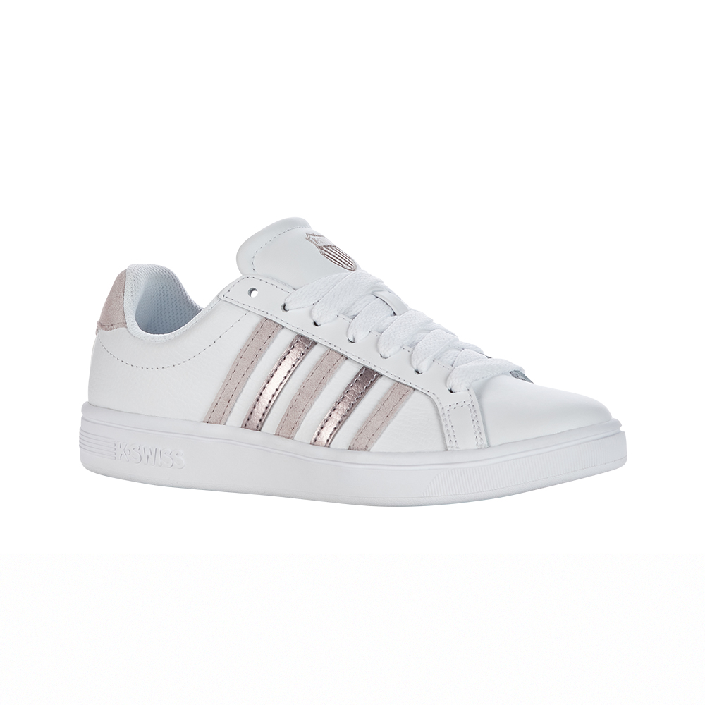 K-SWISS 經典運動鞋 COURT TIEBREAK 休閒 女鞋 白藕紫色 97011-142-M