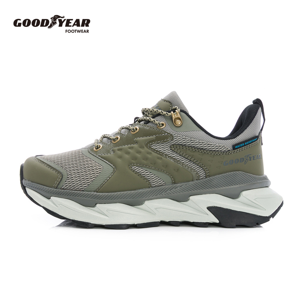 Goodyear 固特異 2E防潑水越野運動鞋/男 寬楦 防潑水 緩震 耐磨 橄欖色(逸界2.0-GAMR63825)