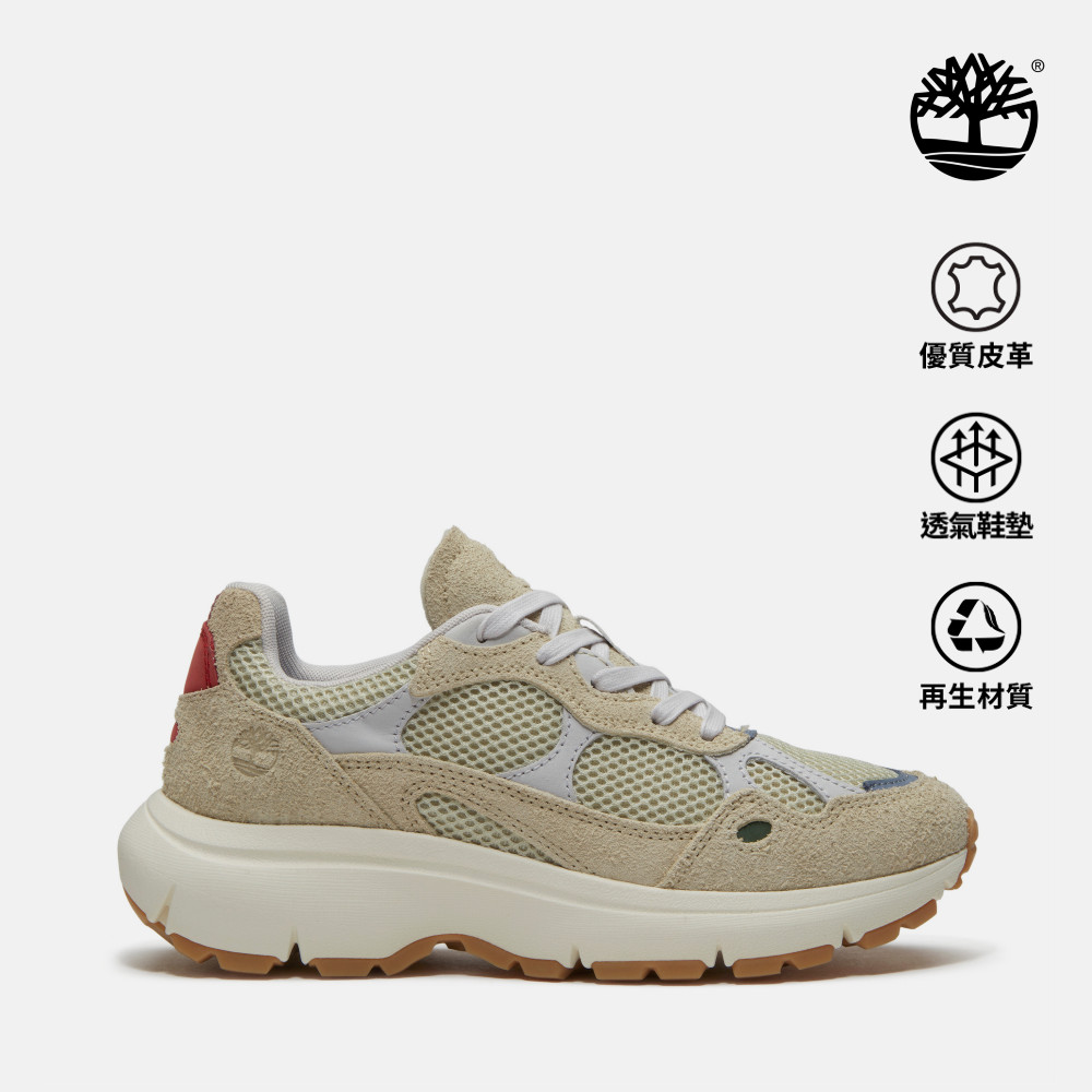 Timberland 女款淺米色網布休閒鞋|A43R8EO0