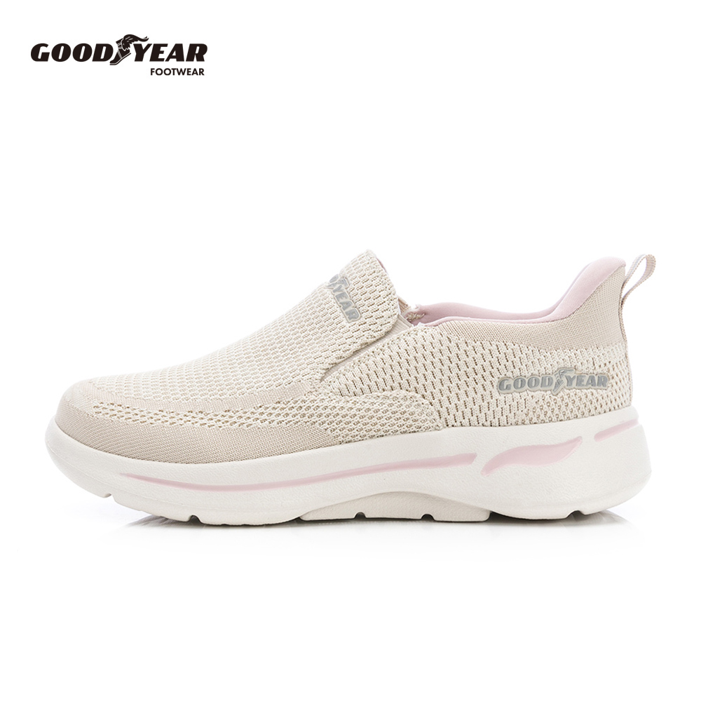 Goodyear 固特異 防潑水輕量健走鞋/女 輕量 防潑水 舒適 奶茶色(易步-GAWR62821)