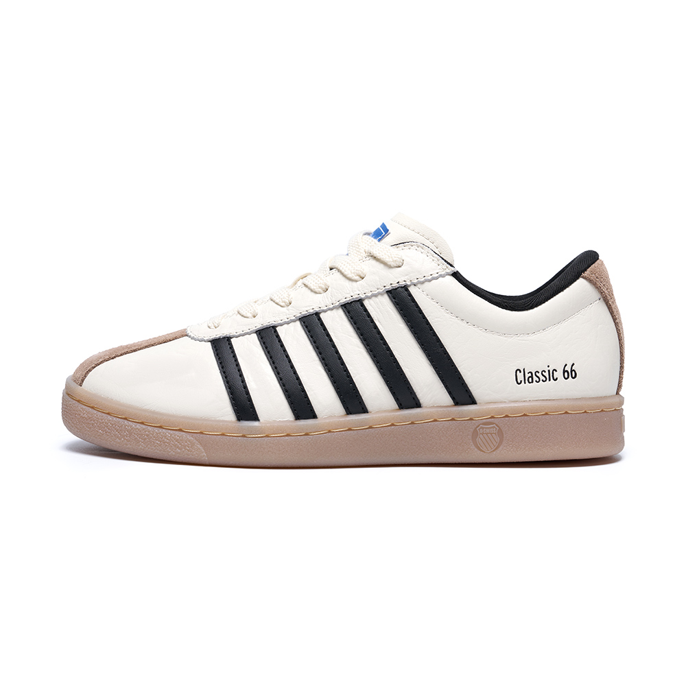 K-SWISS 經典運動鞋 NEW CLASSIC 66 休閒 五條線 女鞋 白灰褐黑色 94712-277-M