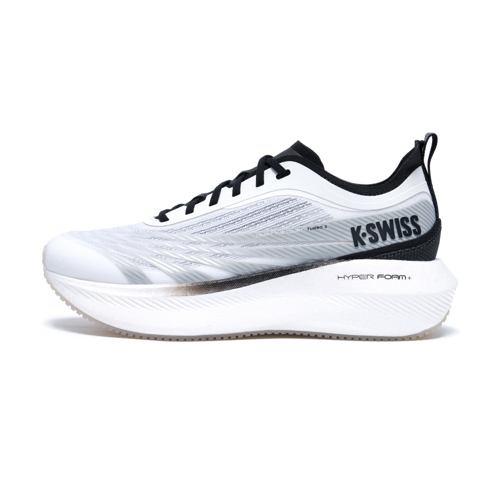 K-SWISS 經典運動鞋 TURBO 3 休閒 女鞋 白黑灰色 94961-102-M