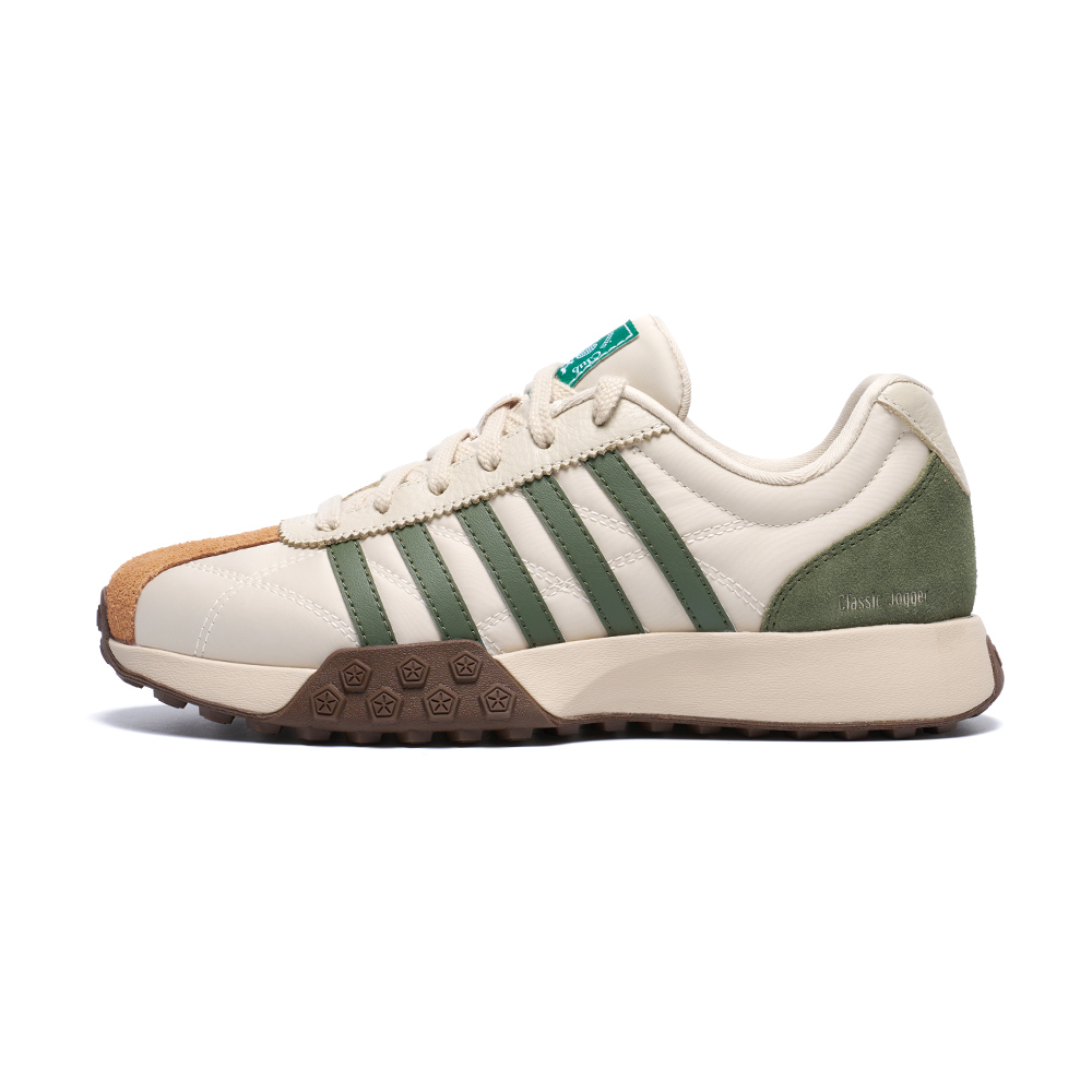 K-SWISS 經典運動鞋 CLASSIC JOGGER 休閒 五條線 女鞋 白綠可可色 94950-398-M