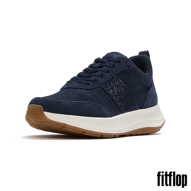 FitFlop F-MODE FLOW 水鑽牛仔布/麂皮休閒鞋-女(深丹寧色)