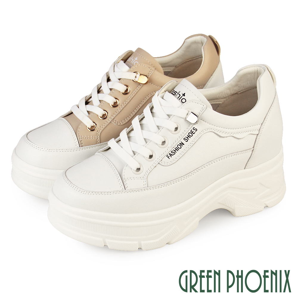 GREEN PHOENIX 波兒德 女 休閒鞋 厚底休閒鞋 小白鞋 鬆糕 厚底 真皮 輕量U11-28860