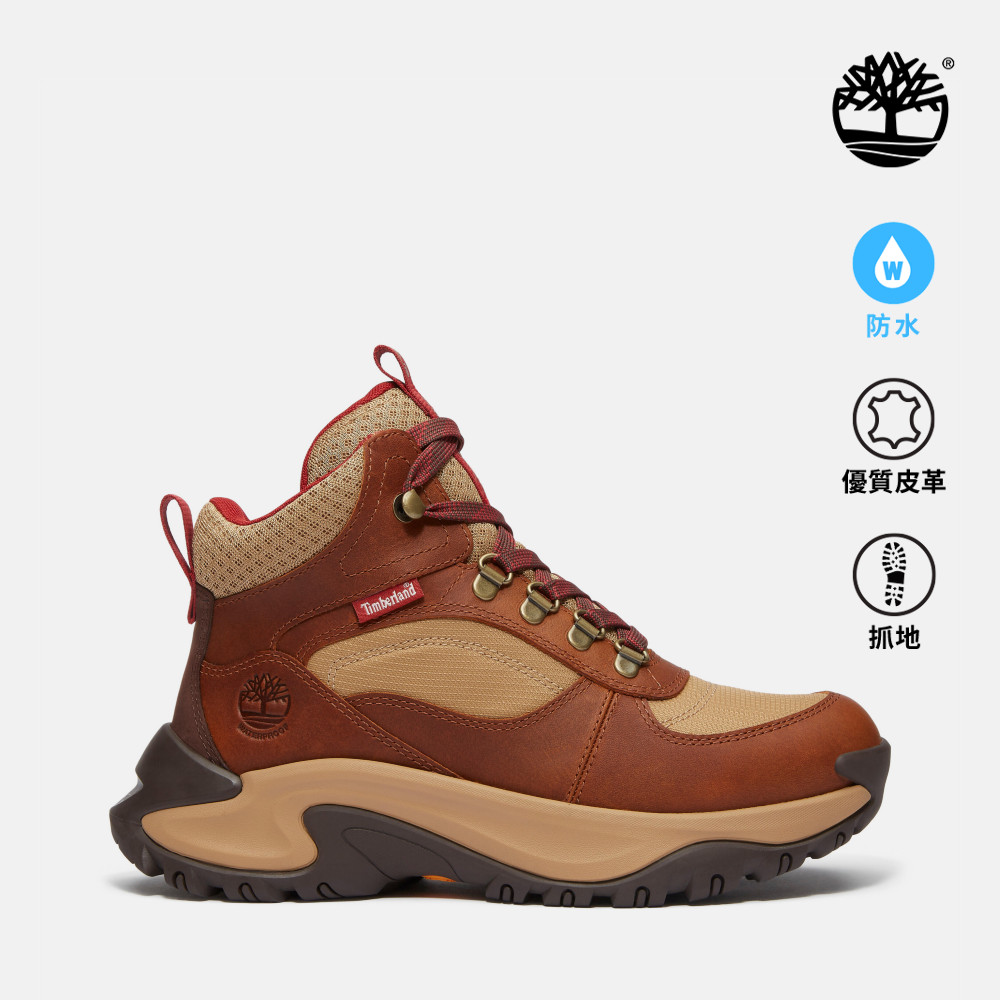 Timberland 女款鐵鏽色Mt. Maddsen Peak防水中筒健行靴|A41Q8EM6