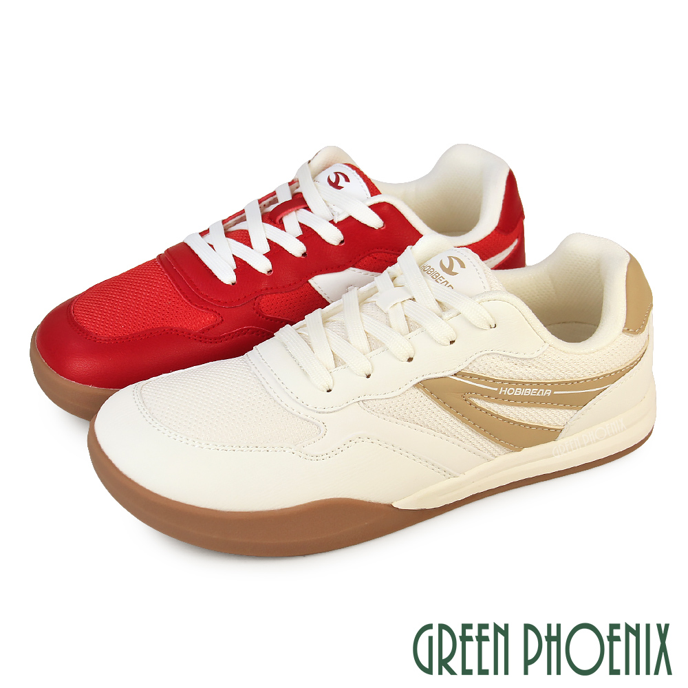 GREEN PHOENIX 波兒德 女 休閒鞋 板鞋 復古 寬楦 撞色 平底U52-27175