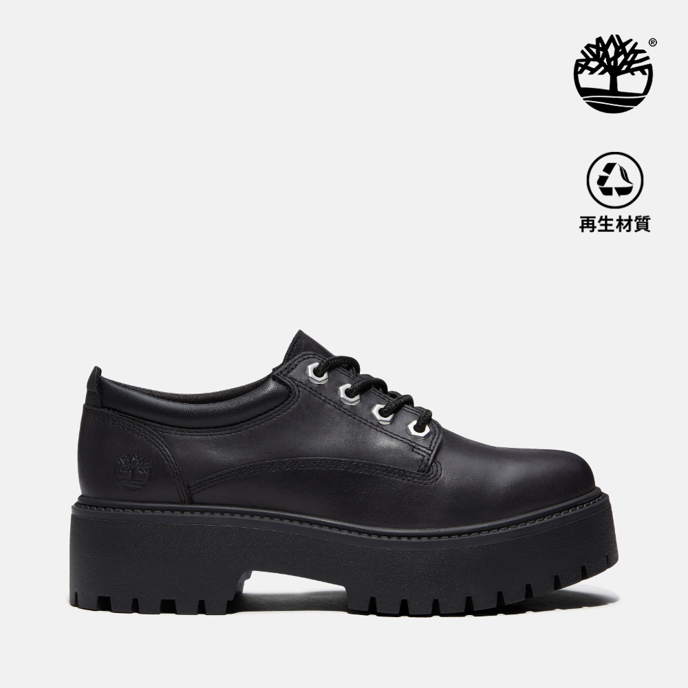 Timberland 女款黑色Stone Street莫卡辛厚底鞋|A5UF9W02