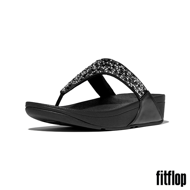 FitFlop LULU 水鑽混合夾腳涼鞋-女(靚黑色)