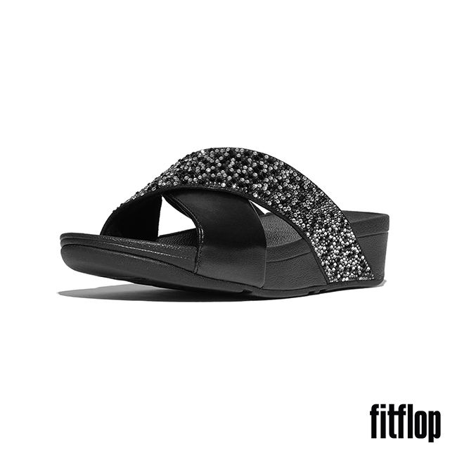 FitFlop LULU 水鑽混合交叉涼鞋-女(靚黑色)