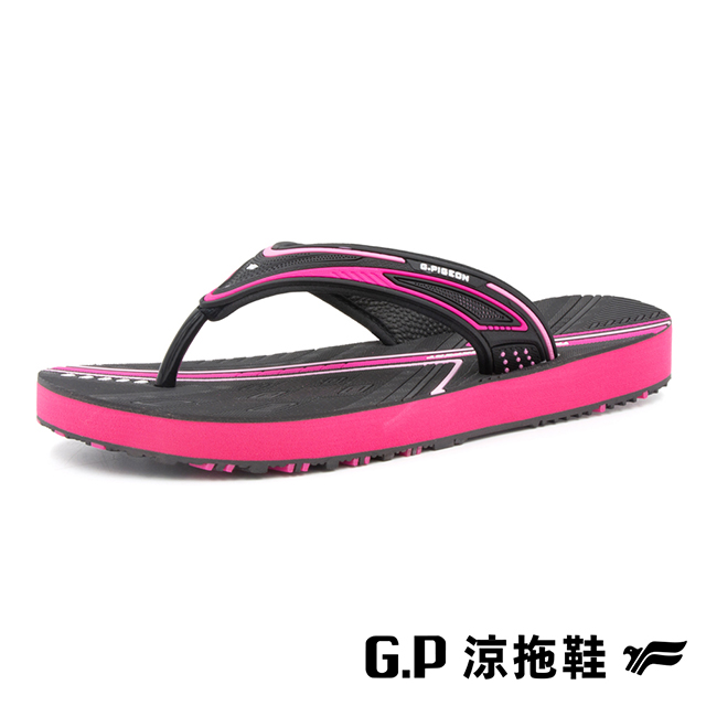 G.P 啟蒙 (女)極簡風海灘人字夾腳拖鞋 女鞋-黑桃粉色