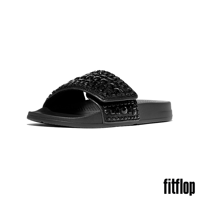 FitFlop iQUSHION 可調式多水鑽輕量涼鞋-女(靚黑色)