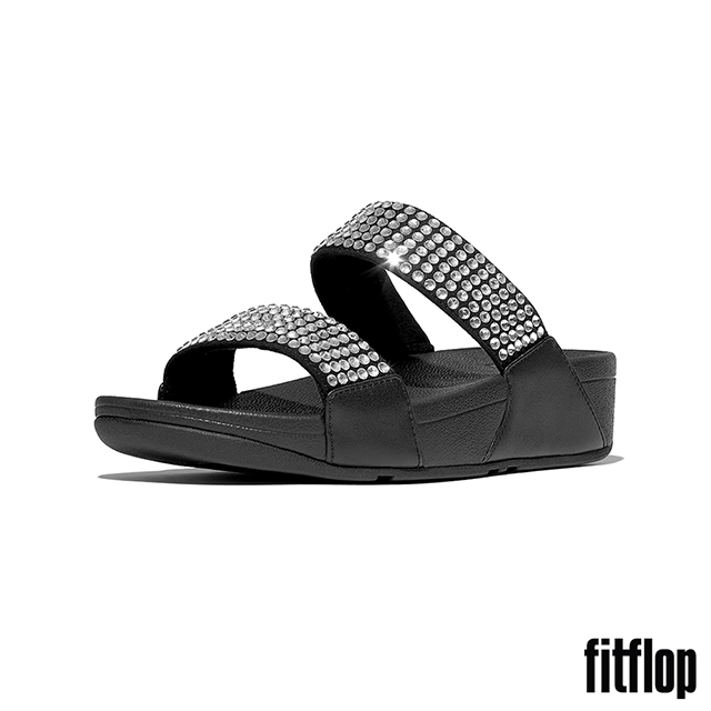 FitFlop LULU 超大水鑽雙帶涼鞋-女(黑色)
