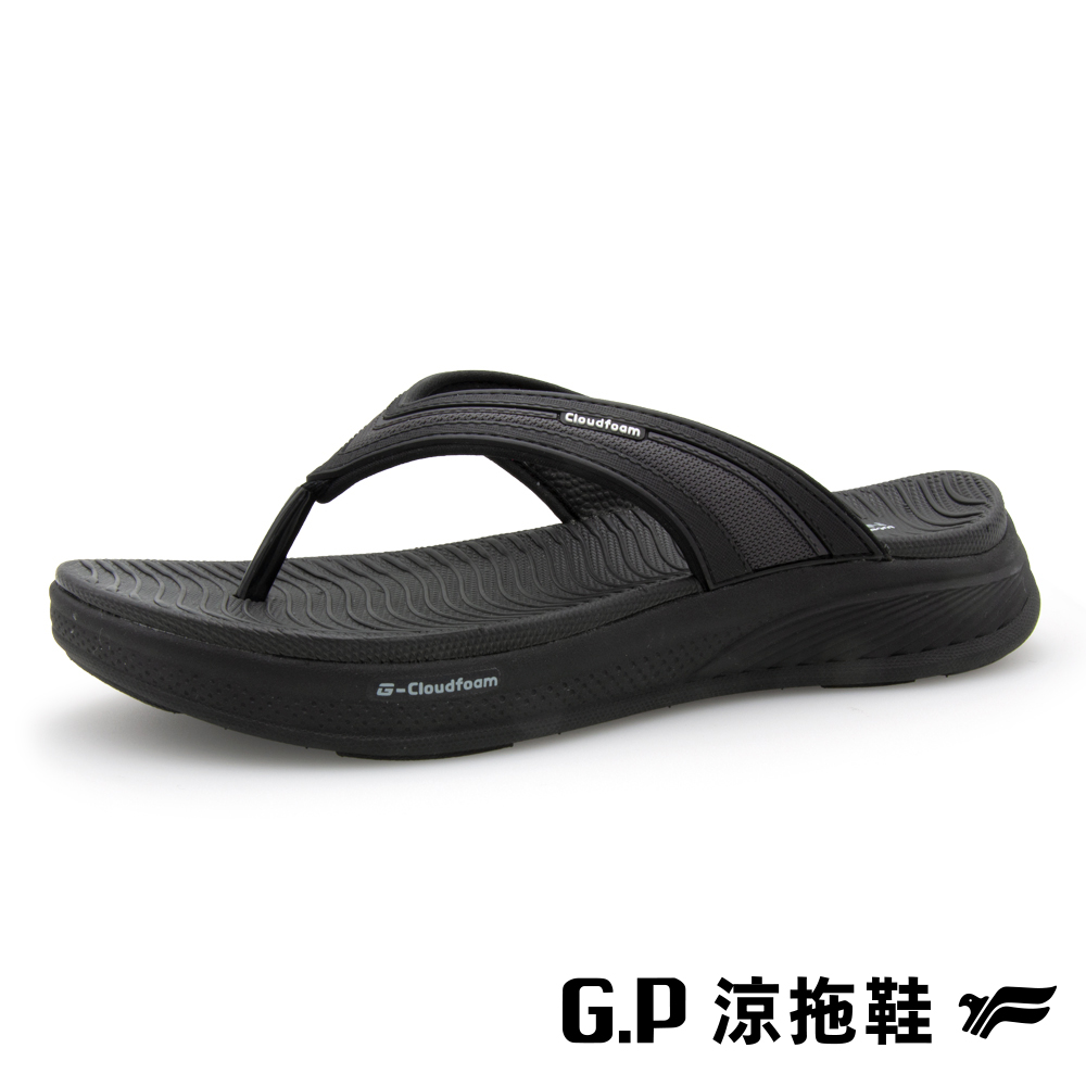 G.P 啟蒙 【G.P 雲端鞋-女款輕量緩震人字拖鞋】G5654W-10 黑色 (SIZE:36-40 共二色)