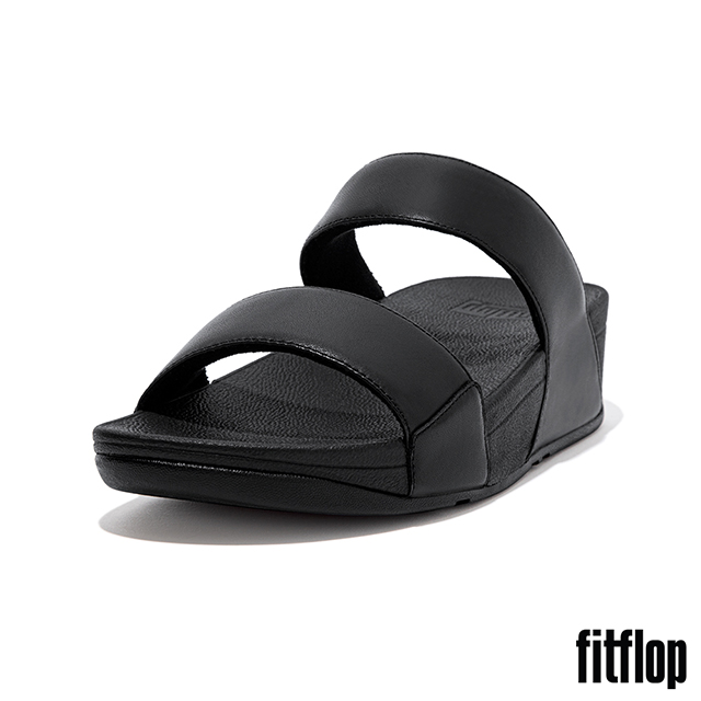 FitFlop LULU 皮革雙帶涼鞋-女(靚黑色)