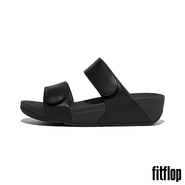 FitFlop LULU 可調式皮革雙帶涼鞋-女(靚黑色)