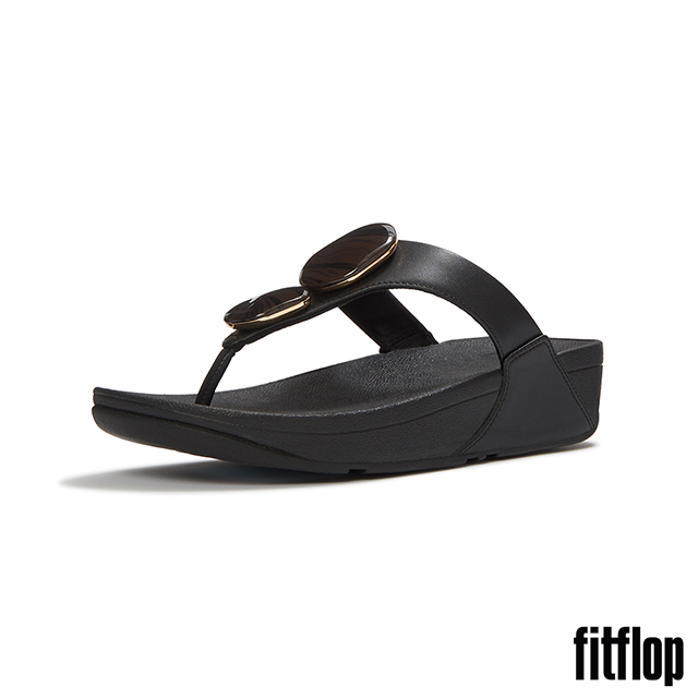 FitFlop LULU 大理石紋夾腳涼鞋-女(黑色)