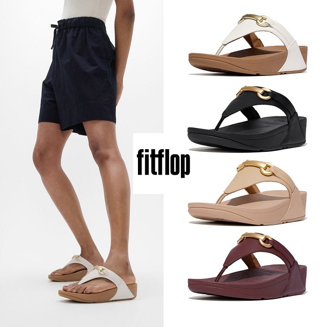 FitFlop LULU 馬銜扣皮革夾腳涼鞋-女(4色)