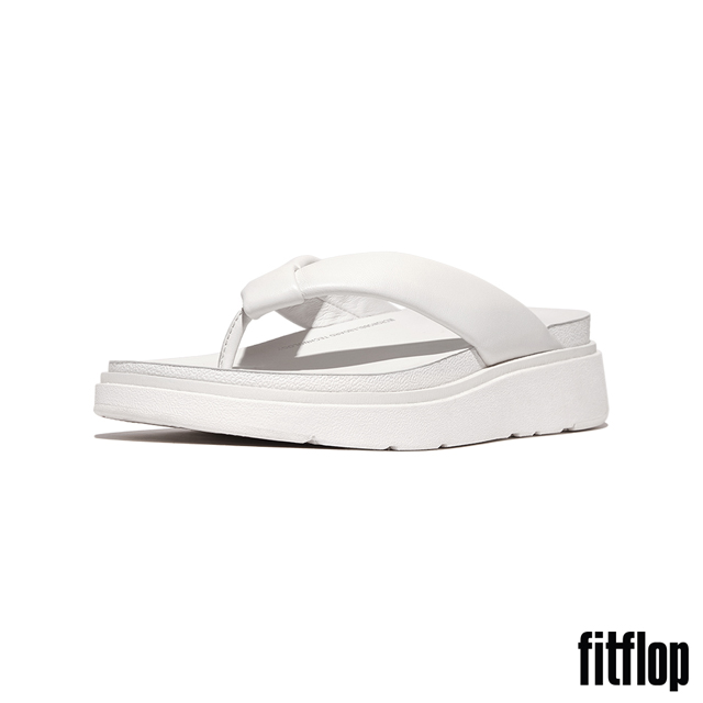FitFlop GEN-FF 軟墊交織帶皮革夾腳涼鞋-女(都會白)