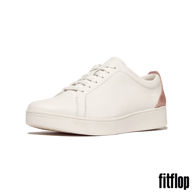 FitFlop RALLY 水鑽後跟皮革休閒鞋-女(都會白/柔粉色)