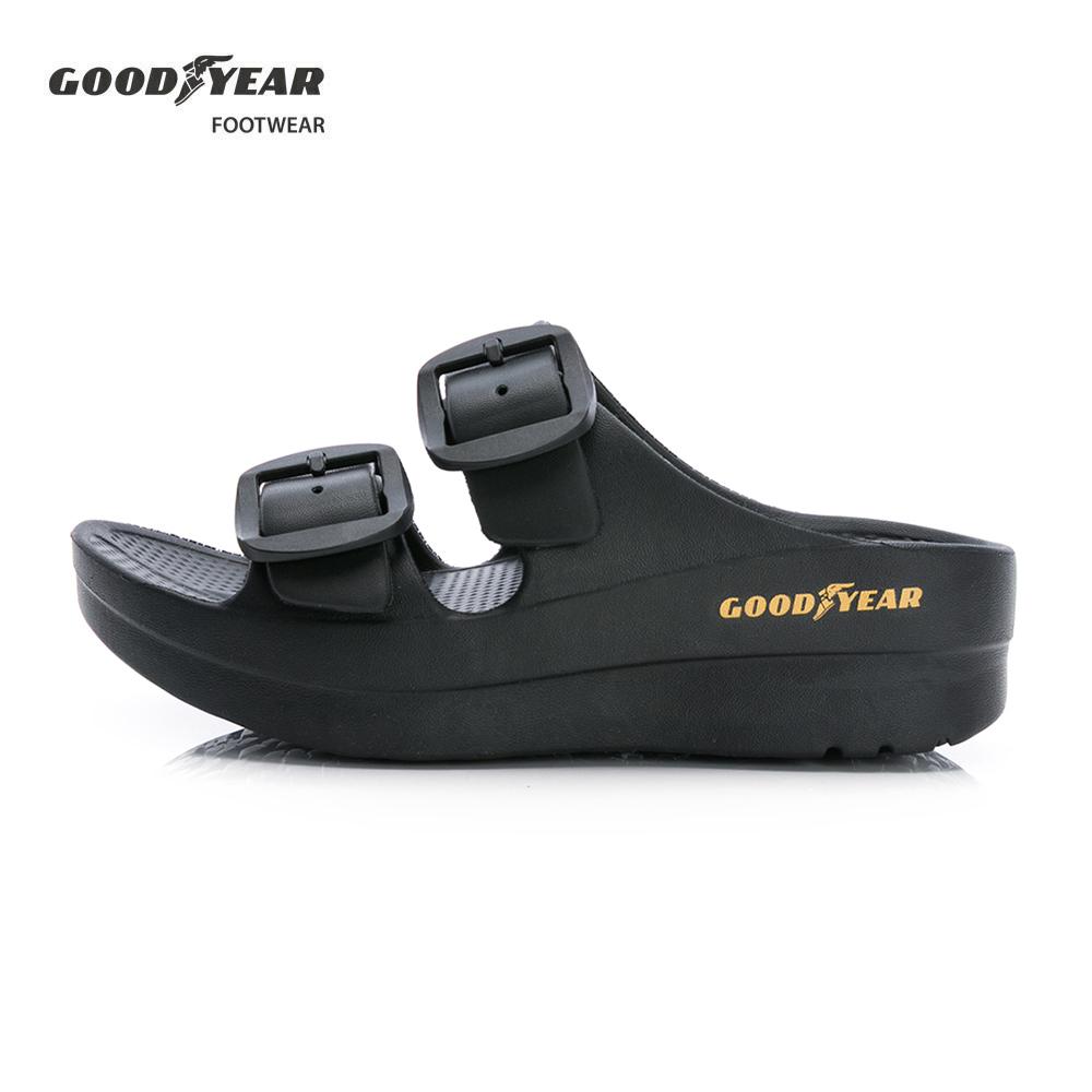 Goodyear 固特異 魔力系列 緩震輕量拖鞋/女 MIT 足弓支撐 輕量 舒適 黑(GAWL52750)