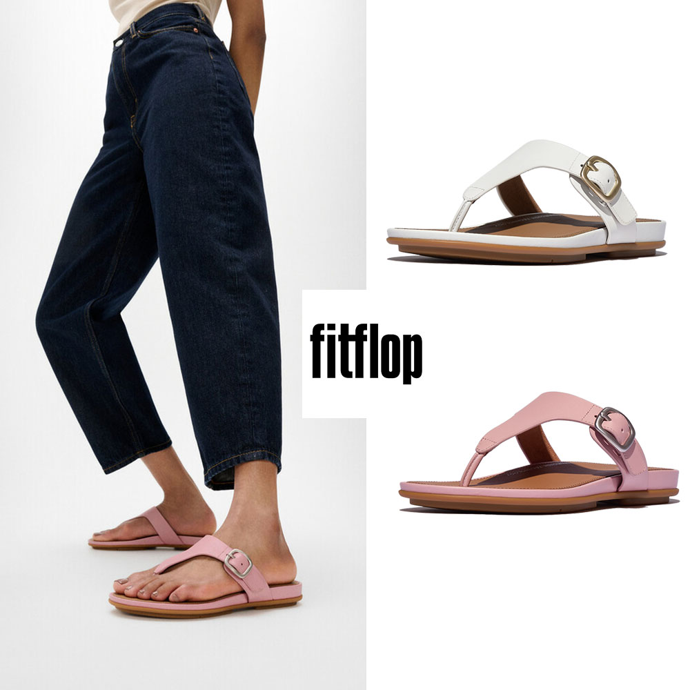 FitFlop GRACIE 橡膠扣環皮革夾腳涼鞋-女(兩色)