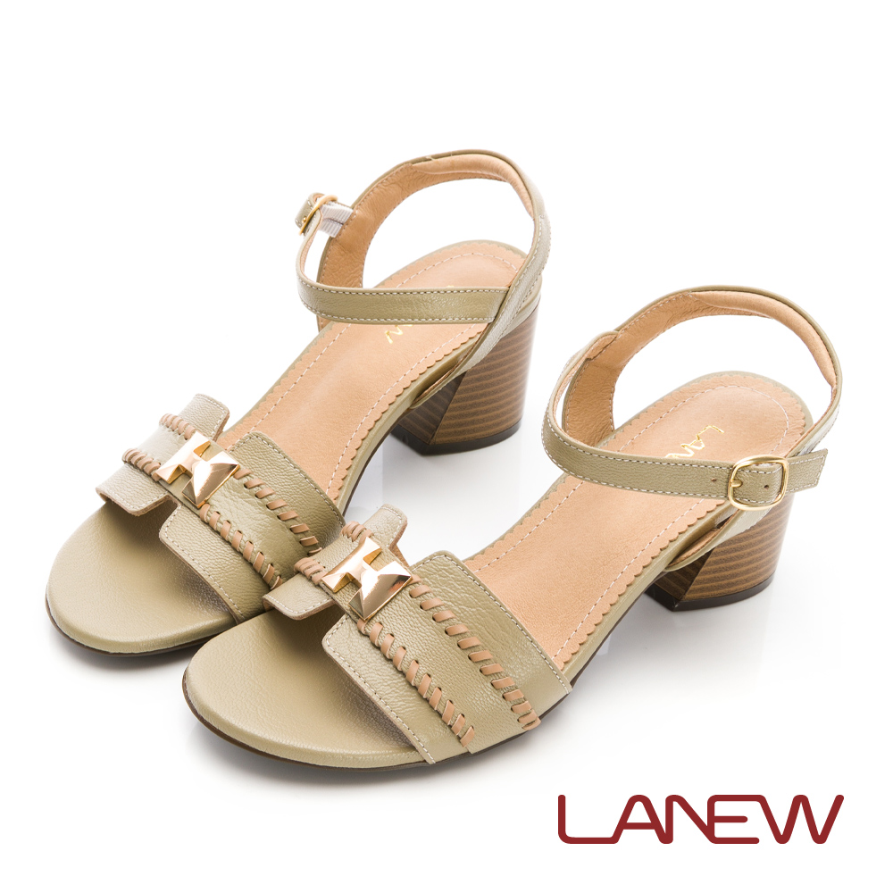 LA NEW 羊皮 厚跟涼鞋(女231063760)
