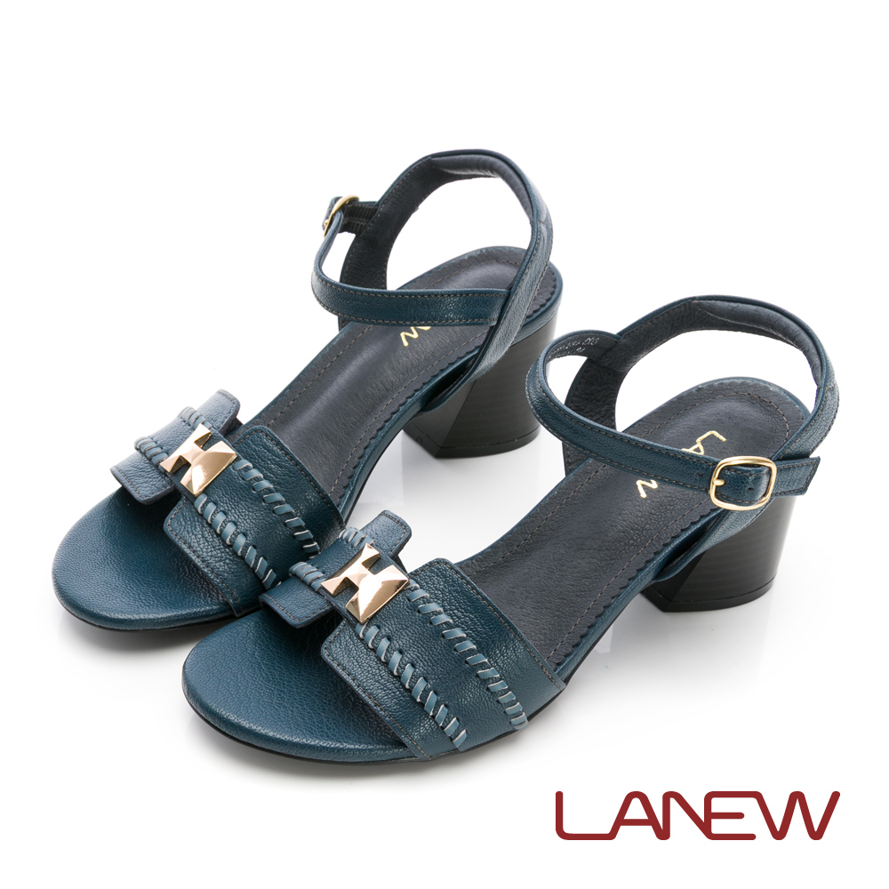 LA NEW 羊皮 厚跟涼鞋(女231063770)
