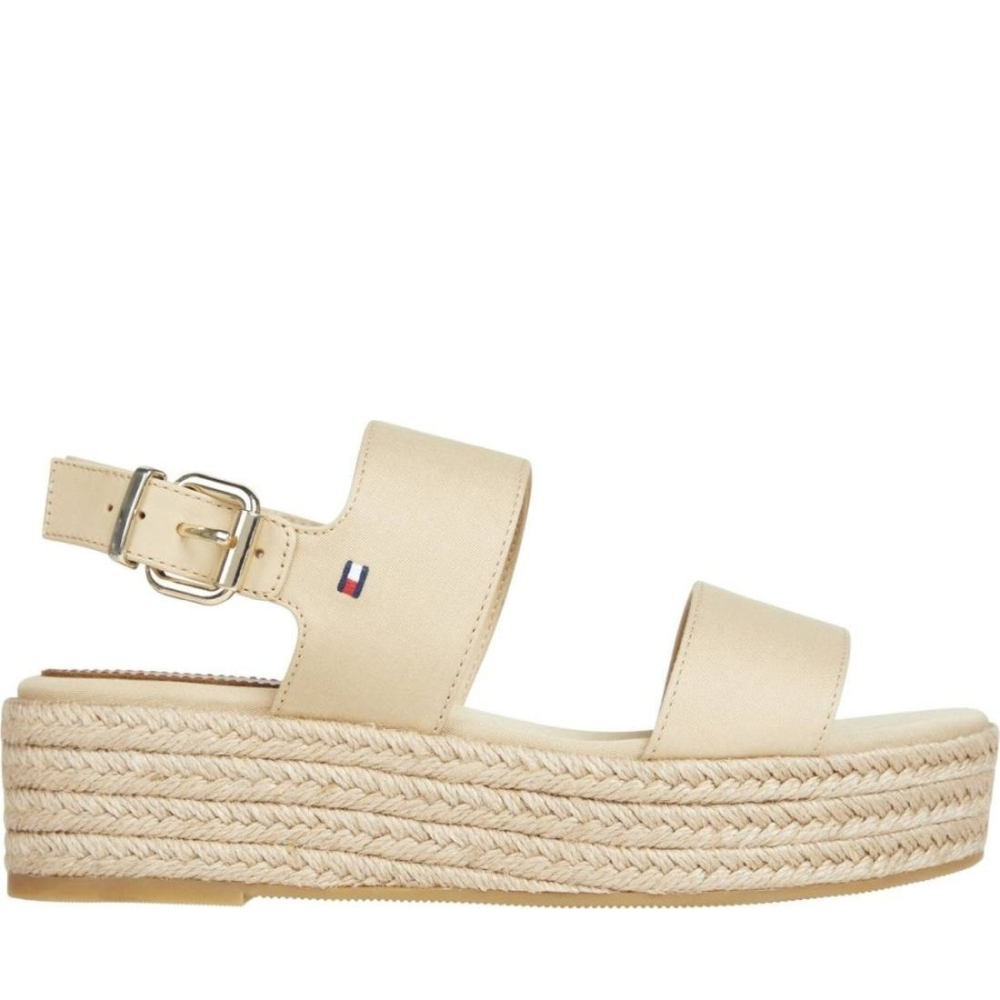 Tommy Hilfiger MID WEDGE SANDAL 米白色女鞋