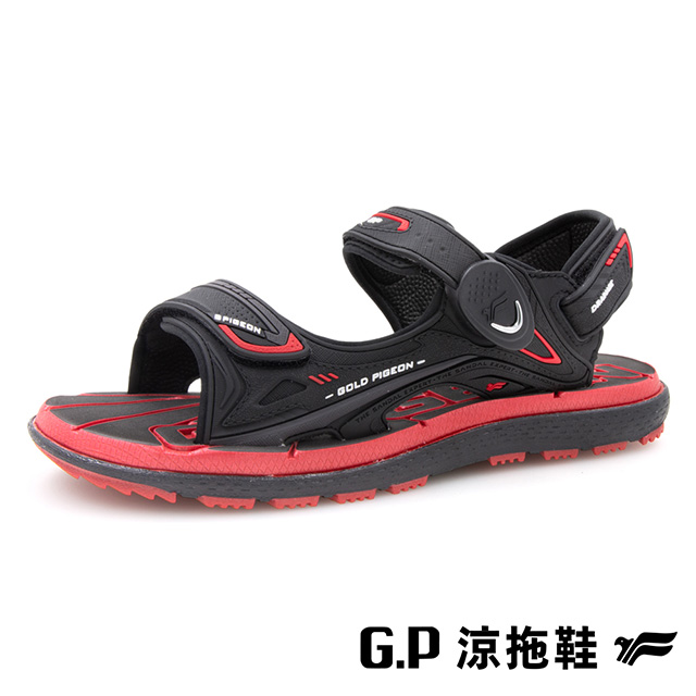 G.P 啟蒙 (女)經典款休閒舒適涼拖鞋 女鞋-黑紅色