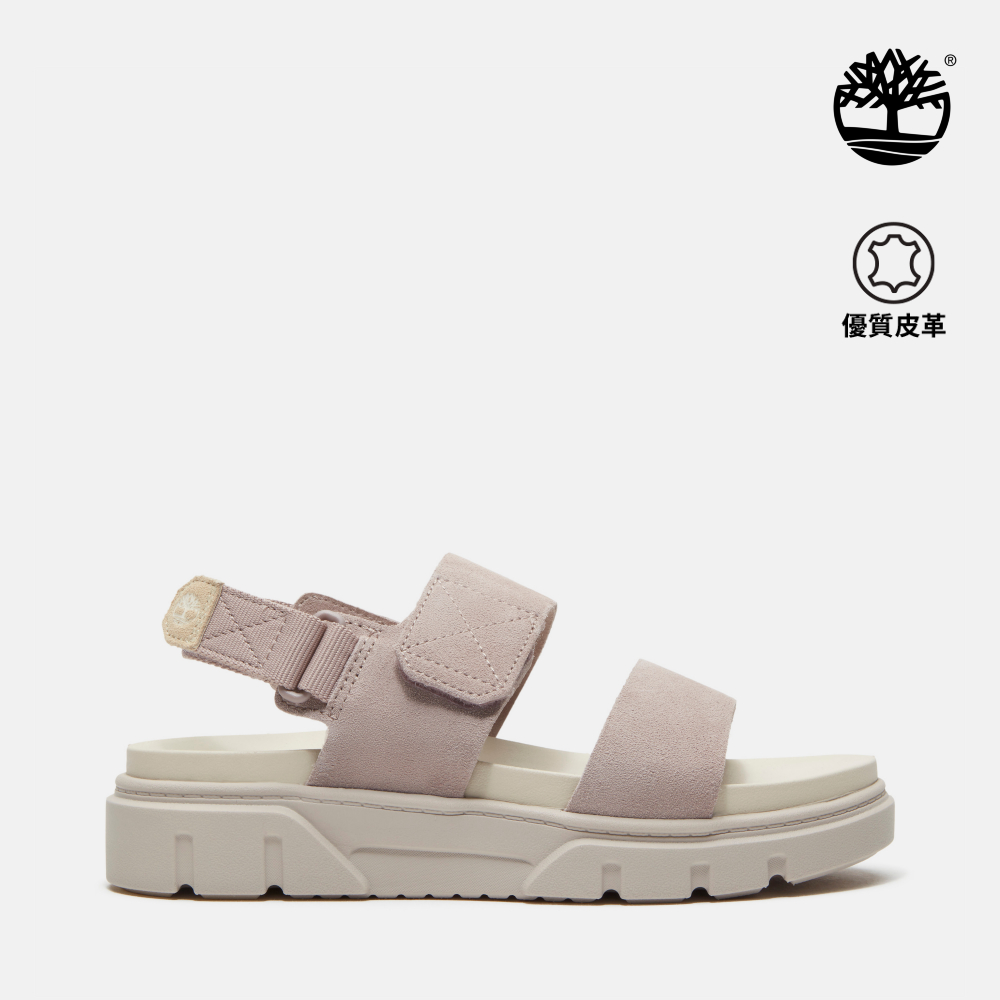 Timberland 女款淺紫色後帶式皮革涼鞋|A2QJAAJG