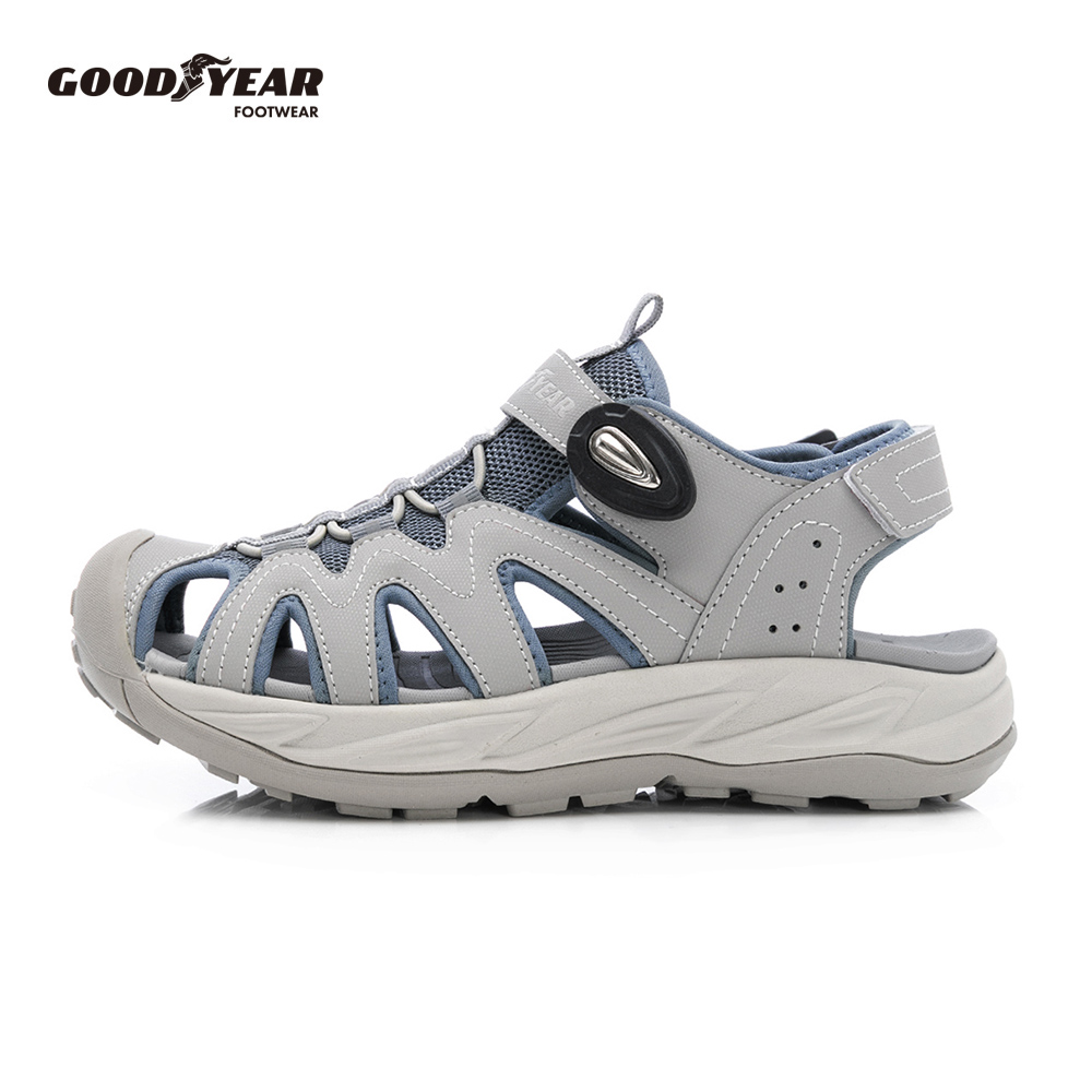 Goodyear 固特異 溪行 護趾磁扣運動涼鞋/女 彈力 抓地 耐磨 護趾 灰(GAWS62608)