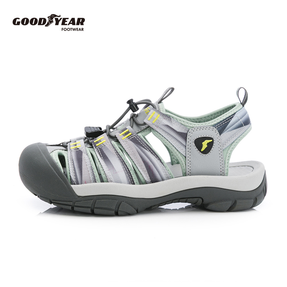 Goodyear 固特異 希洛 束扣運動護趾涼鞋/女 穿脫便利 抓地 耐磨 護趾 灰(GAWS62628)