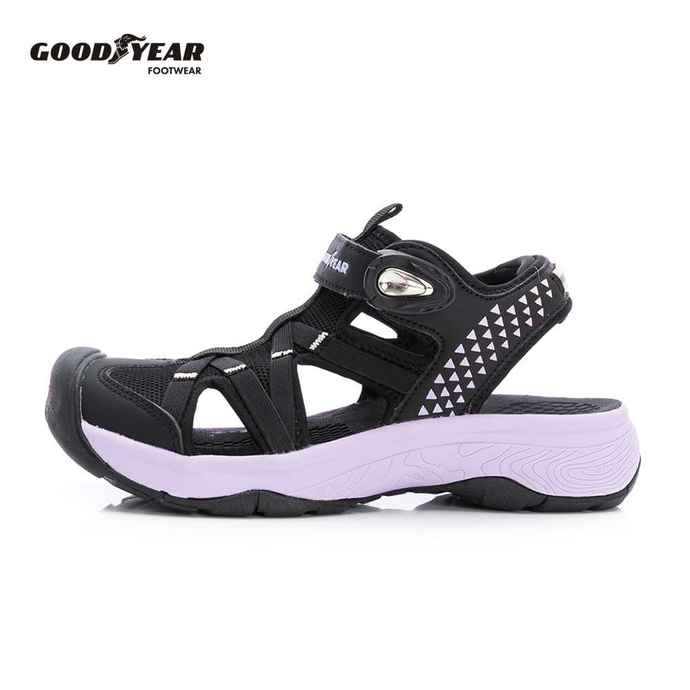 Goodyear 固特異 歐若拉 護趾磁扣運動涼鞋/女 彈力 緩震 護趾 黑色(GAWS62610)