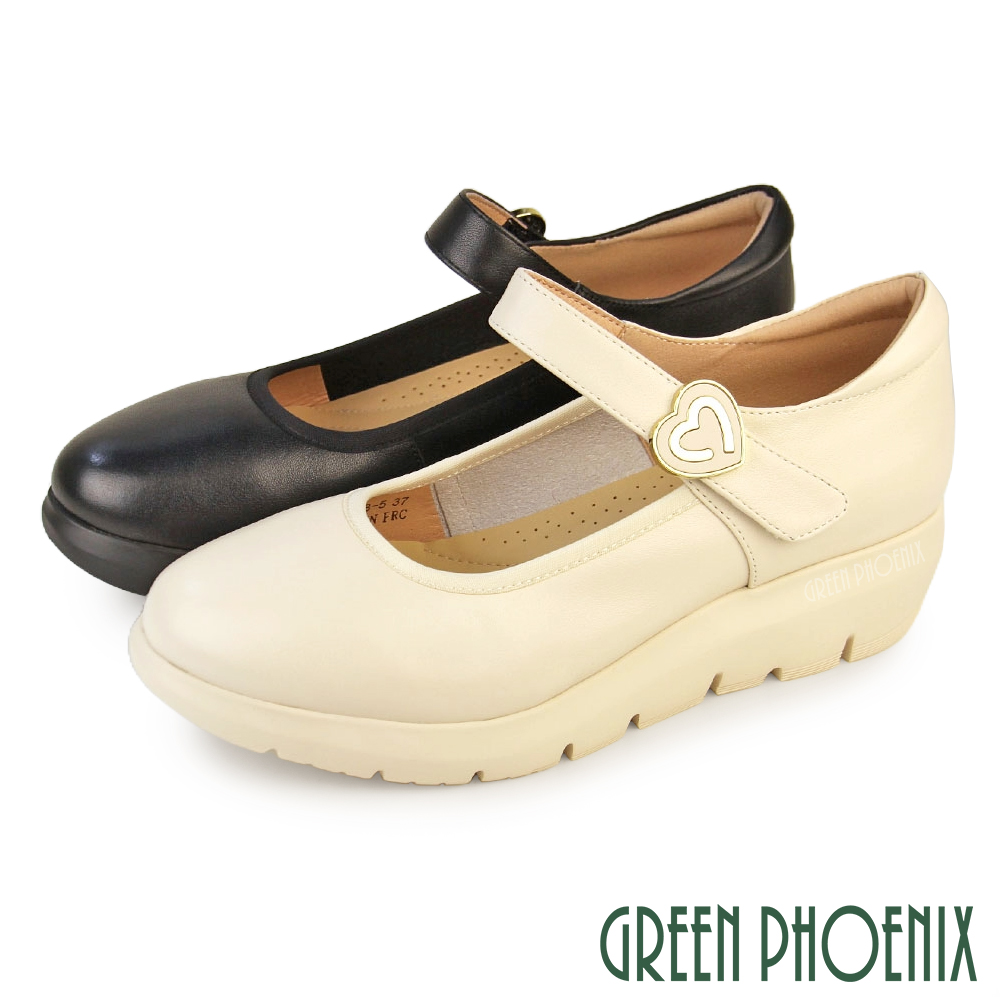 GREEN PHOENIX 波兒德 女 跟鞋 包鞋 便鞋 瑪莉珍 厚底 沾黏式 全真皮 櫃姐 OL 通勤 U11-26985