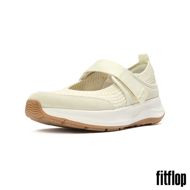 FitFlop F-MODE FLOW 針織/麂皮瑪麗珍鞋-女(奶油色)