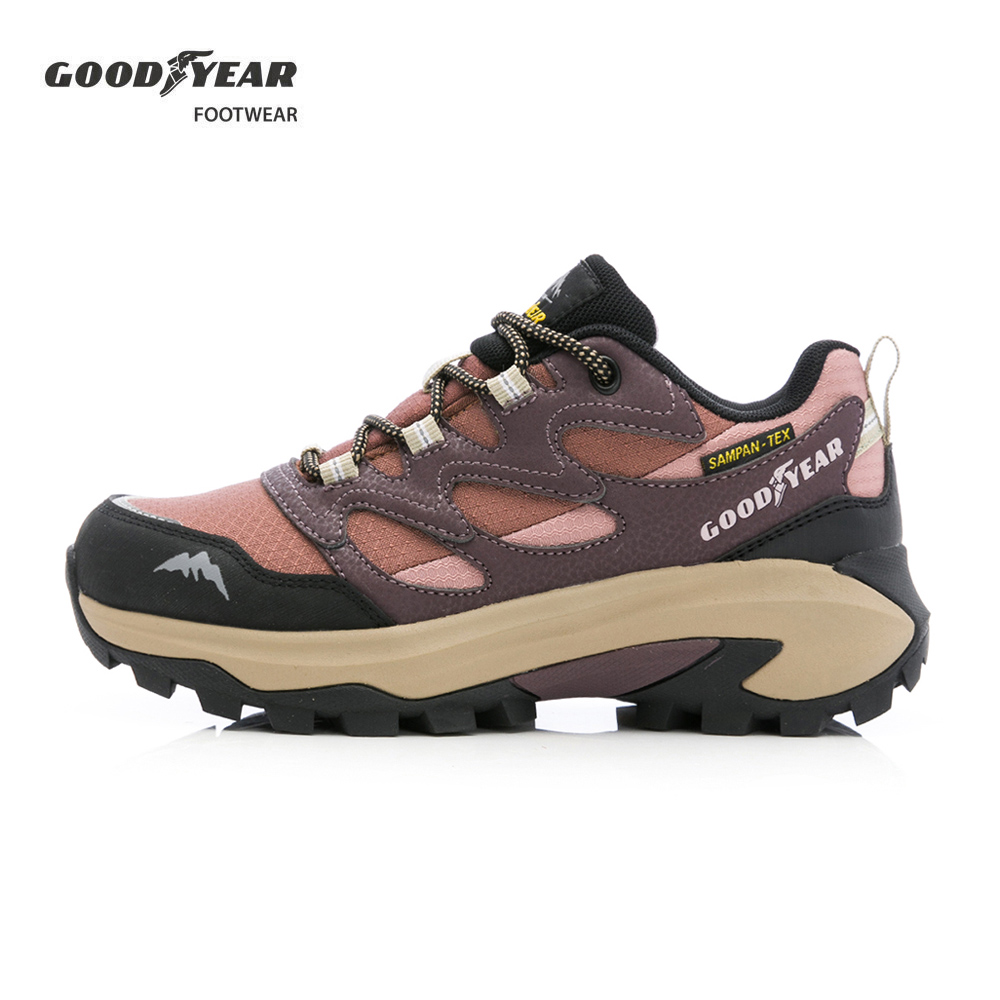 Goodyear 固特異 透濕防水戶外鞋/女 戶外郊山 防水 耐磨 護趾 酒紅(薩帕GAWO52402)