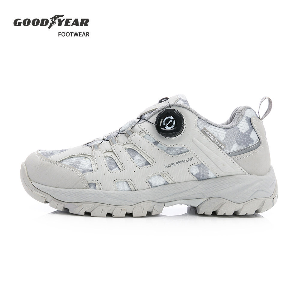 Goodyear 固特異 轉扣郊山健行鞋/女 戶外郊山 防水 耐磨 Q彈 護趾 灰(玩轉戶外-GAWO52528)