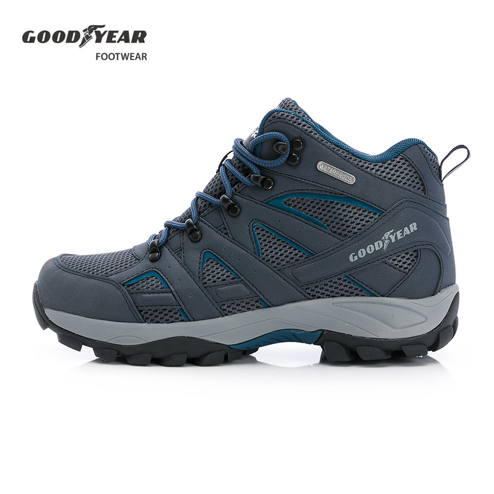 Goodyear 固特異 動態防水戶外鞋/男女 戶外郊山 防水 耐磨 Q彈 護趾 藍(登山者PRO-GAMO53576)