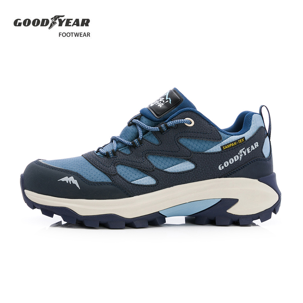 Goodyear 固特異 濕防水戶外鞋/男女 戶外郊山 防水 耐磨 Q彈 護趾 藍(薩帕-GAMO53466)