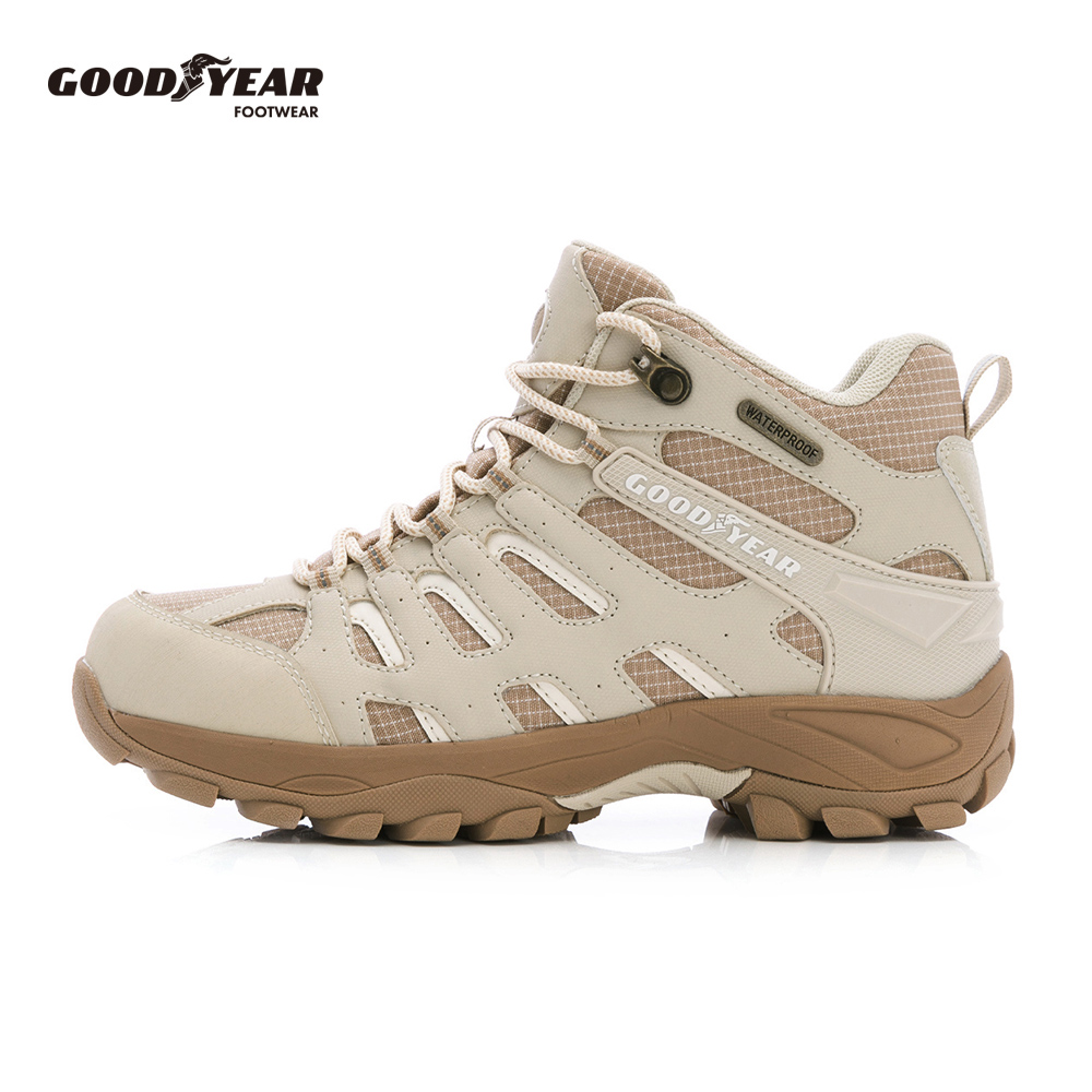 Goodyear 固特異 透濕防水戶外鞋/女 戶外郊山 防水 防撞 耐磨 奶茶(山者之王-GAWO62521)