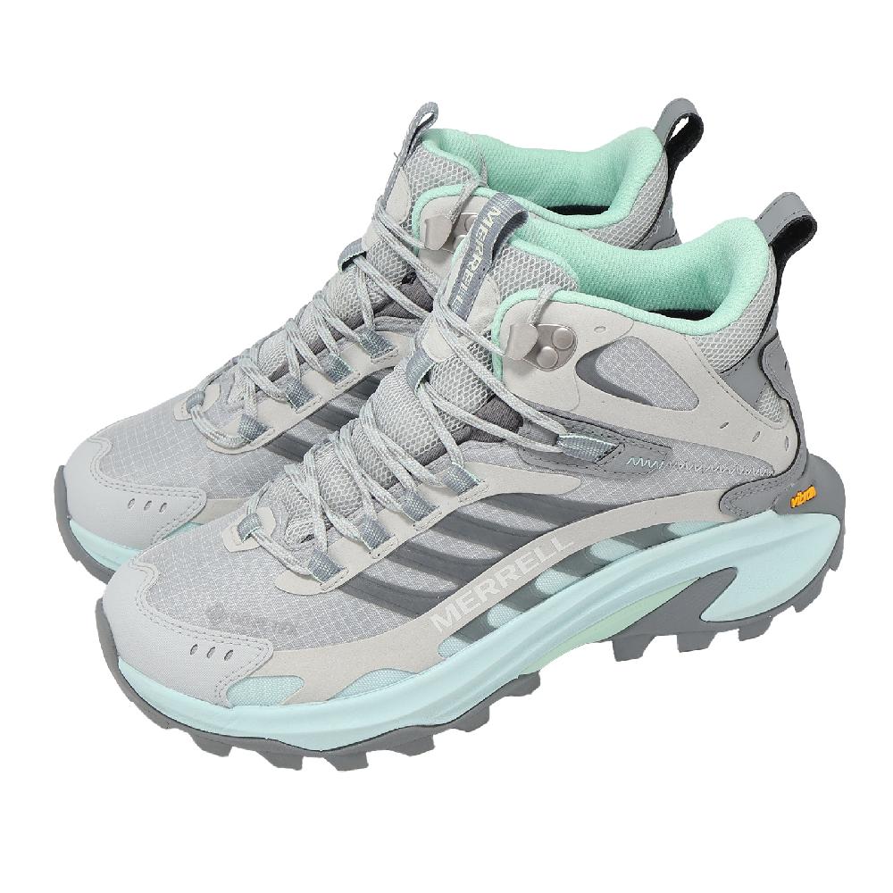 Merrell 邁樂 登山鞋 Moab Speed 2 Mid GTX 女鞋 灰 藍 防水 中筒 戶外 ML00004911
