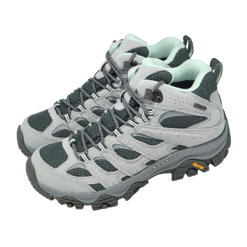 Merrell 邁樂 登山鞋 Moab 3 Mid WP 女鞋 灰 防潑水 中筒 黃金大底 ML00004923