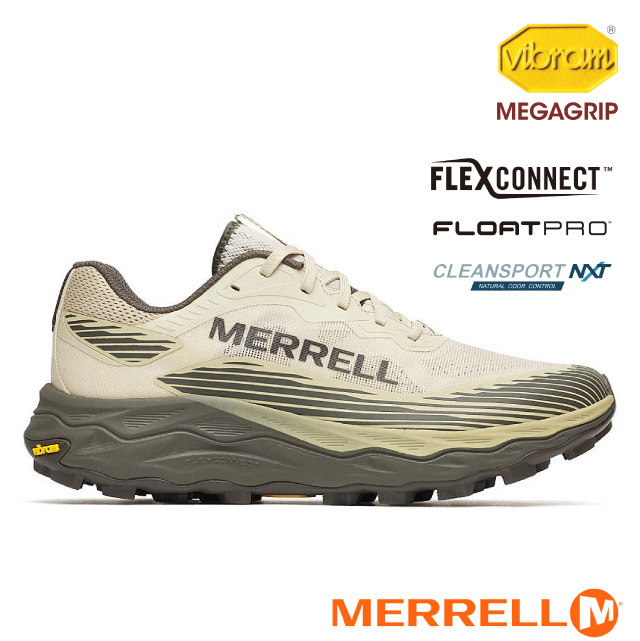 Merrell 邁樂 男 AGILITY PEAK 6 輕量戶外越野訓練鞋.登山健行鞋.休閒運動鞋/ ML00003311 卡其綠