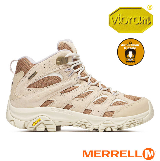 Merrell 邁樂 女 MOAB 3 MID WATERPROOF 多功能防水透氣中筒登山健行鞋.休閒運動鞋/ ML038790 榛果棕