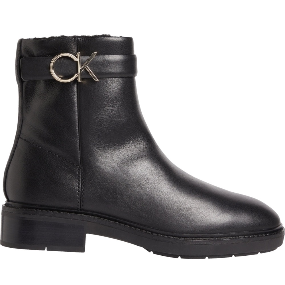 Calvin Klein RUBBER SOLE ANKLE BOOT HW 黑色女鞋