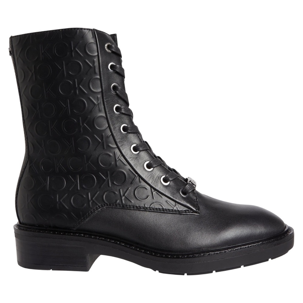 Calvin Klein RUBBER SOLE COMBAT BOOT 黑色女鞋